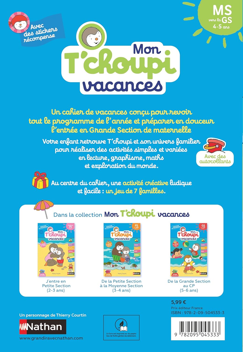 Mon Tchoupi Vacances MS