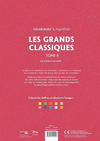 Coloriages mystères Disney - Les Grands classiques Tome 8
