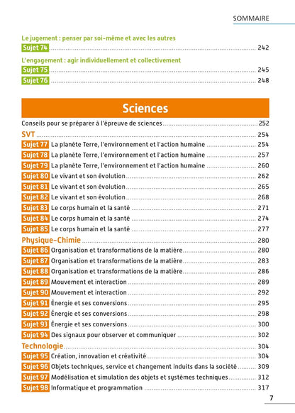 Annales BREVET 2025 - Tout-en-un 3e (Toutes les matières) - sujets et corrigés