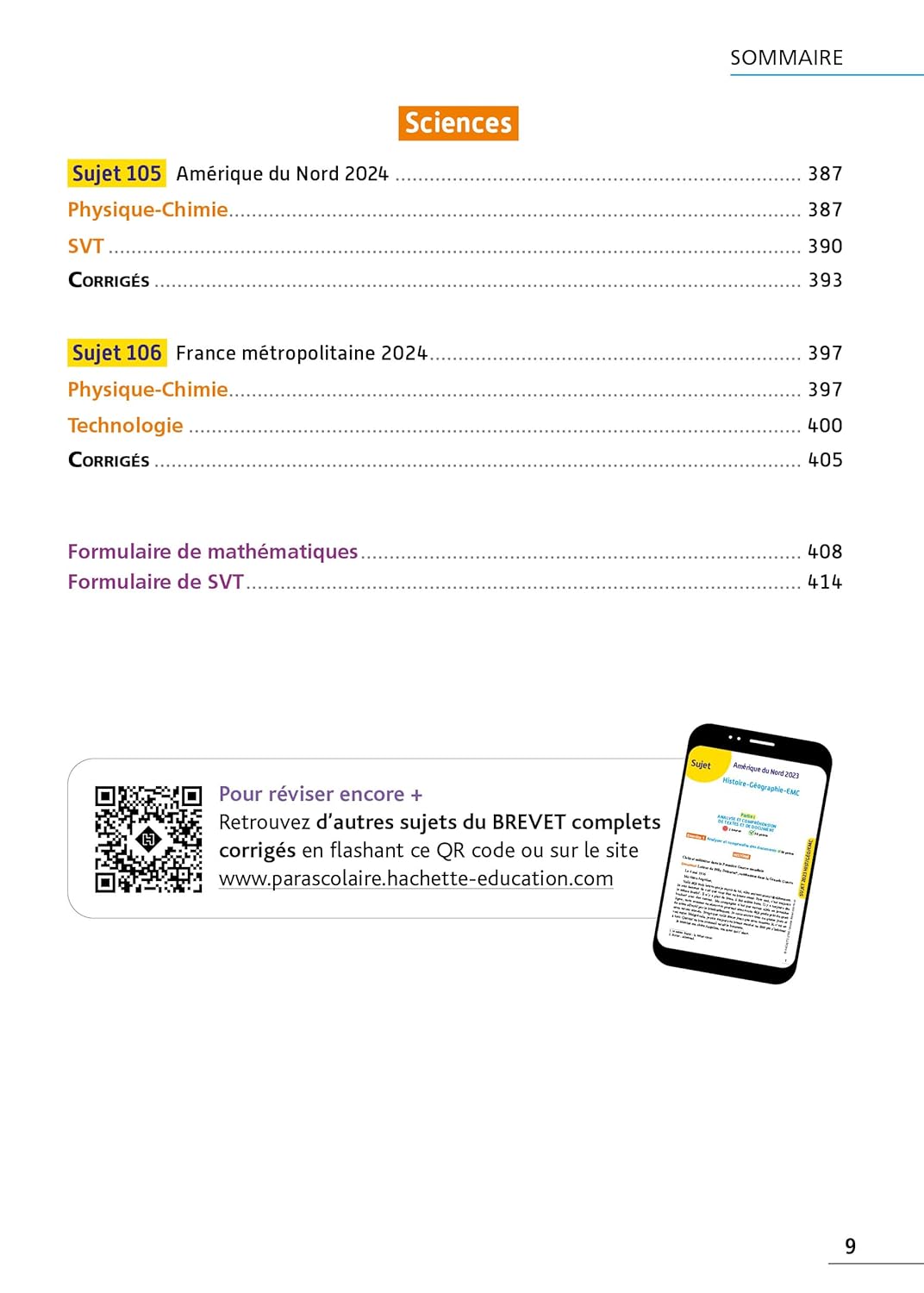 Annales BREVET 2025 - Tout-en-un 3e (Toutes les matières) - sujets et corrigés