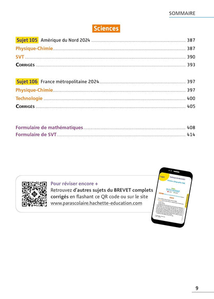 Annales BREVET 2025 - Tout-en-un 3e (Toutes les matières) - sujets et corrigés