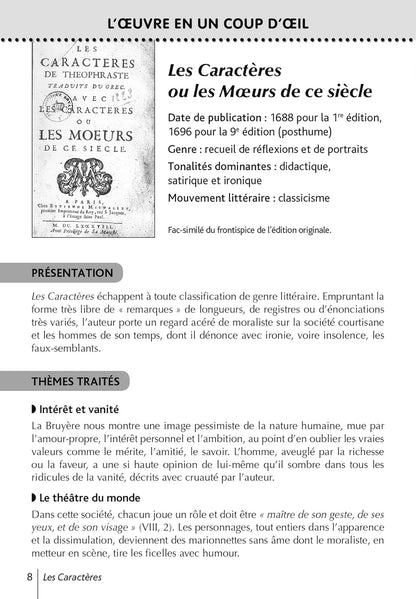 BiblioLycée - Les Caractères, La Bruyère - BAC 2025