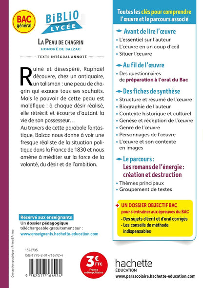 BiblioLycée - La Peau de chagrin, Balzac (BAC 1re générale) - BAC 2026