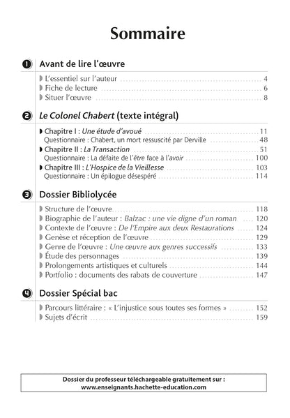 Bibliolycée - Le Colonel Chabert, Honoré de Balzac
