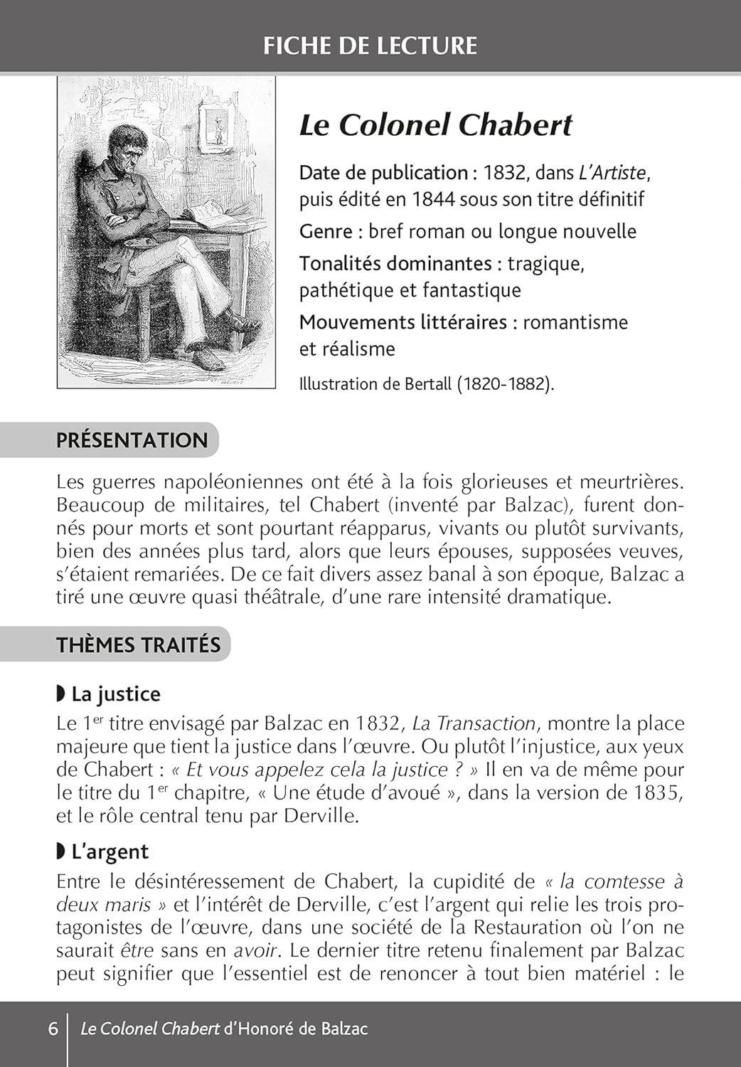 Bibliolycée - Le Colonel Chabert, Honoré de Balzac