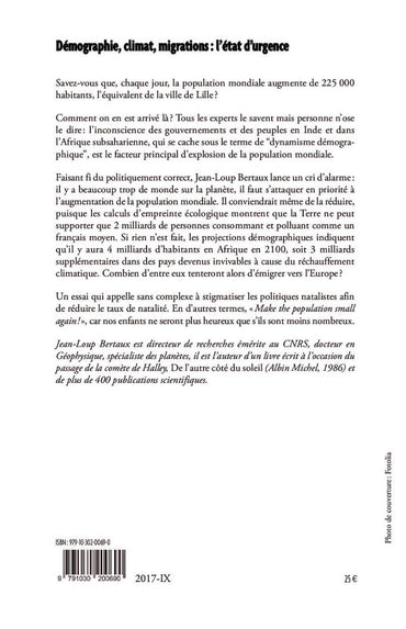 Démographie, climat, migrations : l'état d'urgence