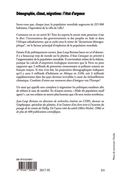 Démographie, climat, migrations : l'état d'urgence