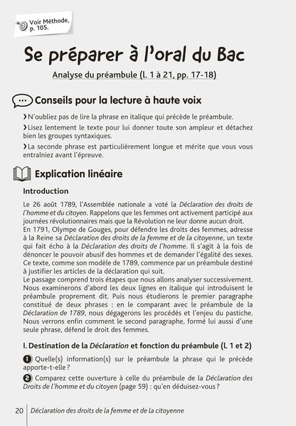 BiblioLycée - Déclaration des droits de la femme et de la citoyenne, de Gouges - BAC 2025