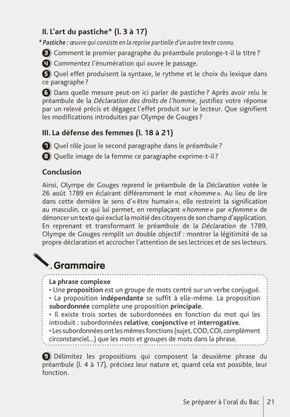 BiblioLycée - Déclaration des droits de la femme et de la citoyenne, de Gouges - BAC 2025