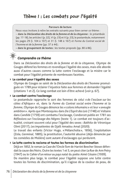 BiblioLycée - Déclaration des droits de la femme et de la citoyenne, de Gouges - BAC 2025