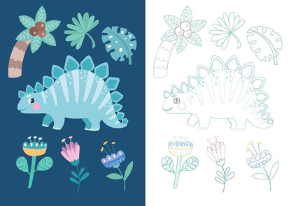 Mon beau carnet de coloriage : Dinosaures