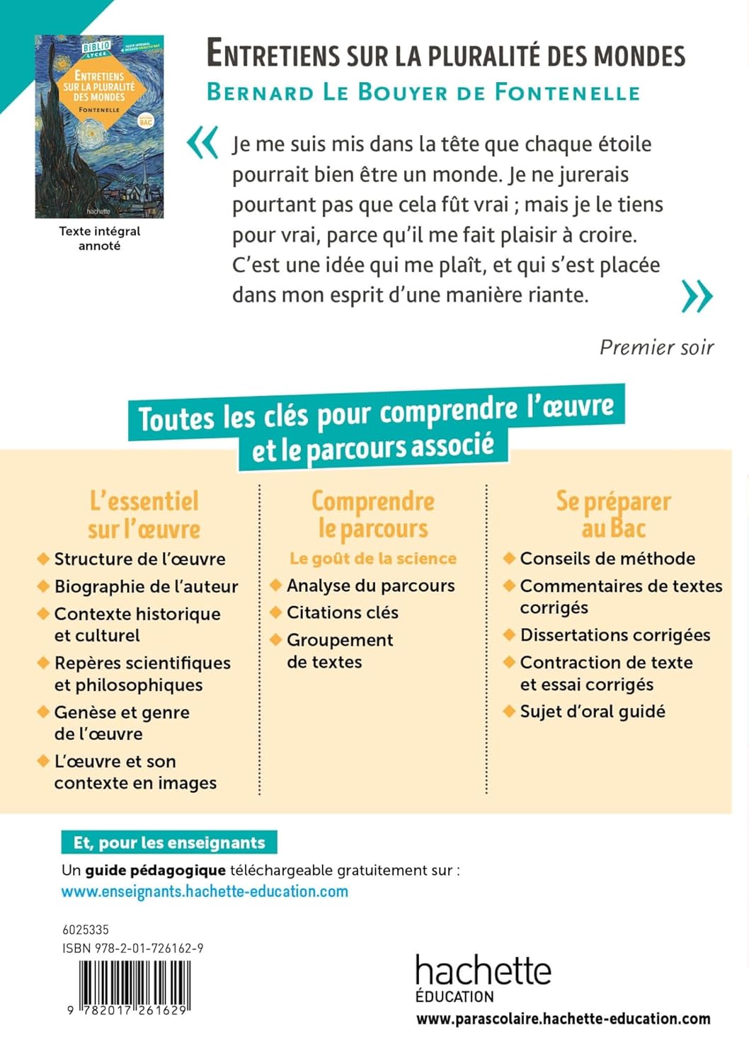 BiblioLycée - Entretiens sur la pluralité des mondes, Fontenelle - BAC 2026