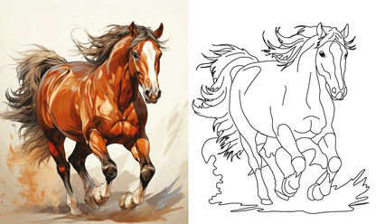 Mon grand carnet de coloriages AU GALOP