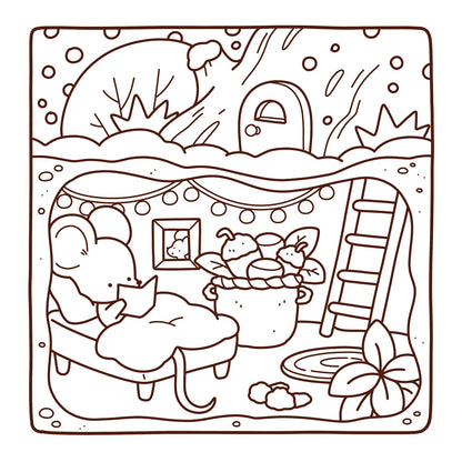 Hiver Cosy - coloriages