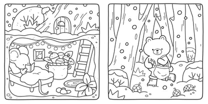 Hiver Cosy - coloriages