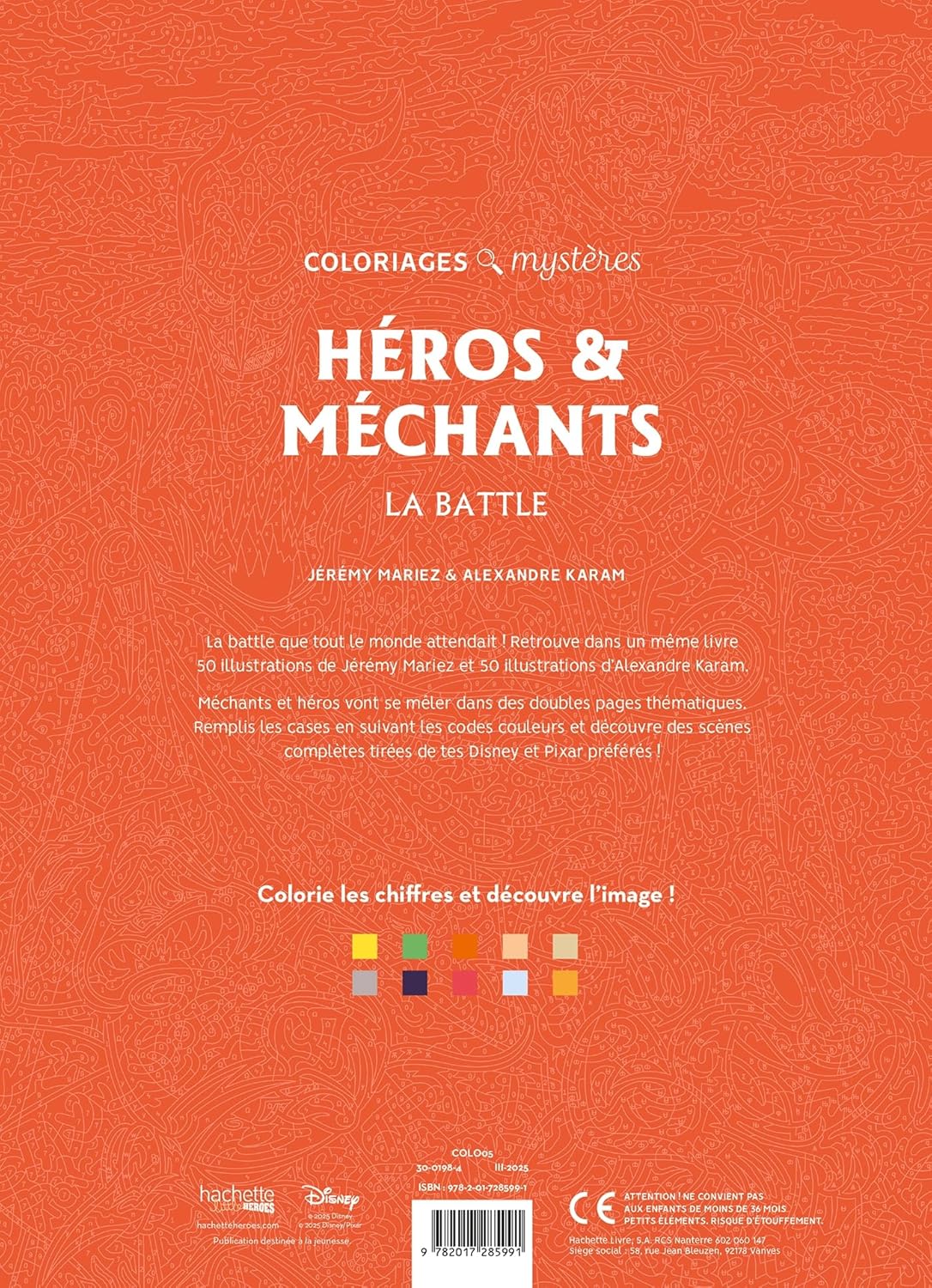 Coloriages mystères Disney - Héros & Méchants, la battle