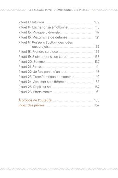Le langage psycho-émotionnel des pierres - 26 rituels de libération énergétique