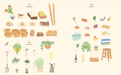Carnet de coloriages et de stickers / Le Marché