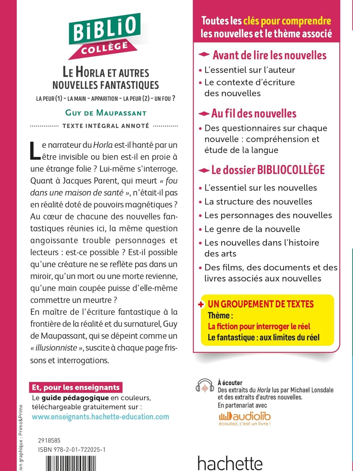 BiblioCollège - Le Horla et autres nouvelles fantastiques, Maupassant