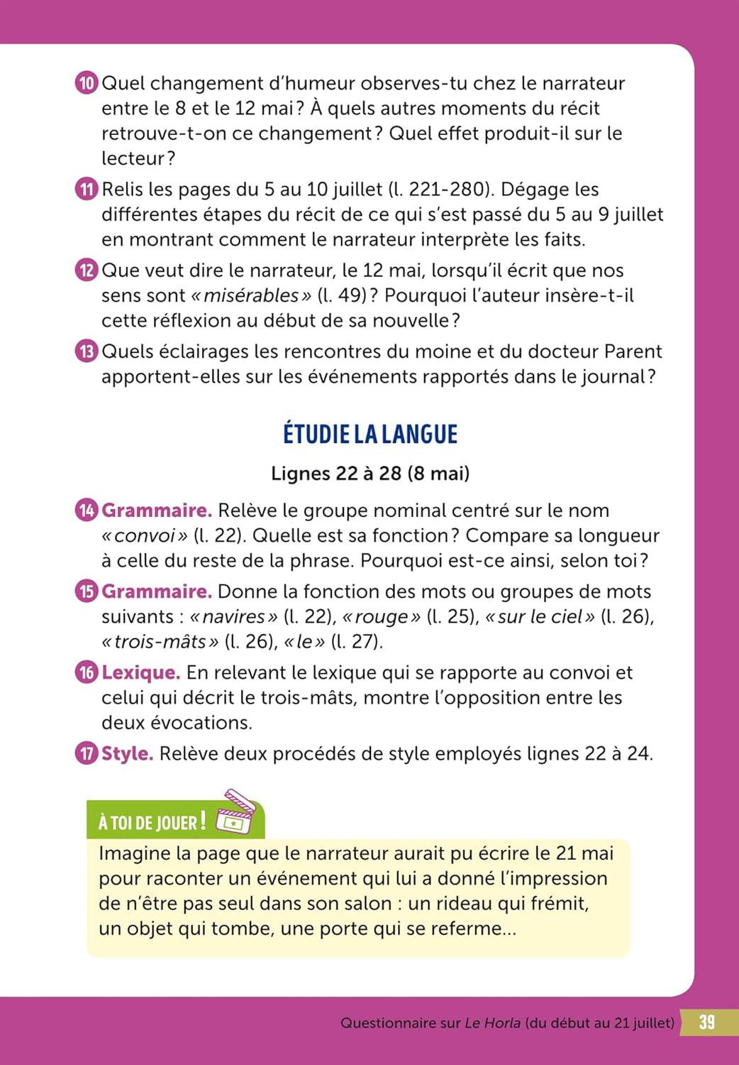 BiblioCollège - Le Horla et autres nouvelles fantastiques, Maupassant
