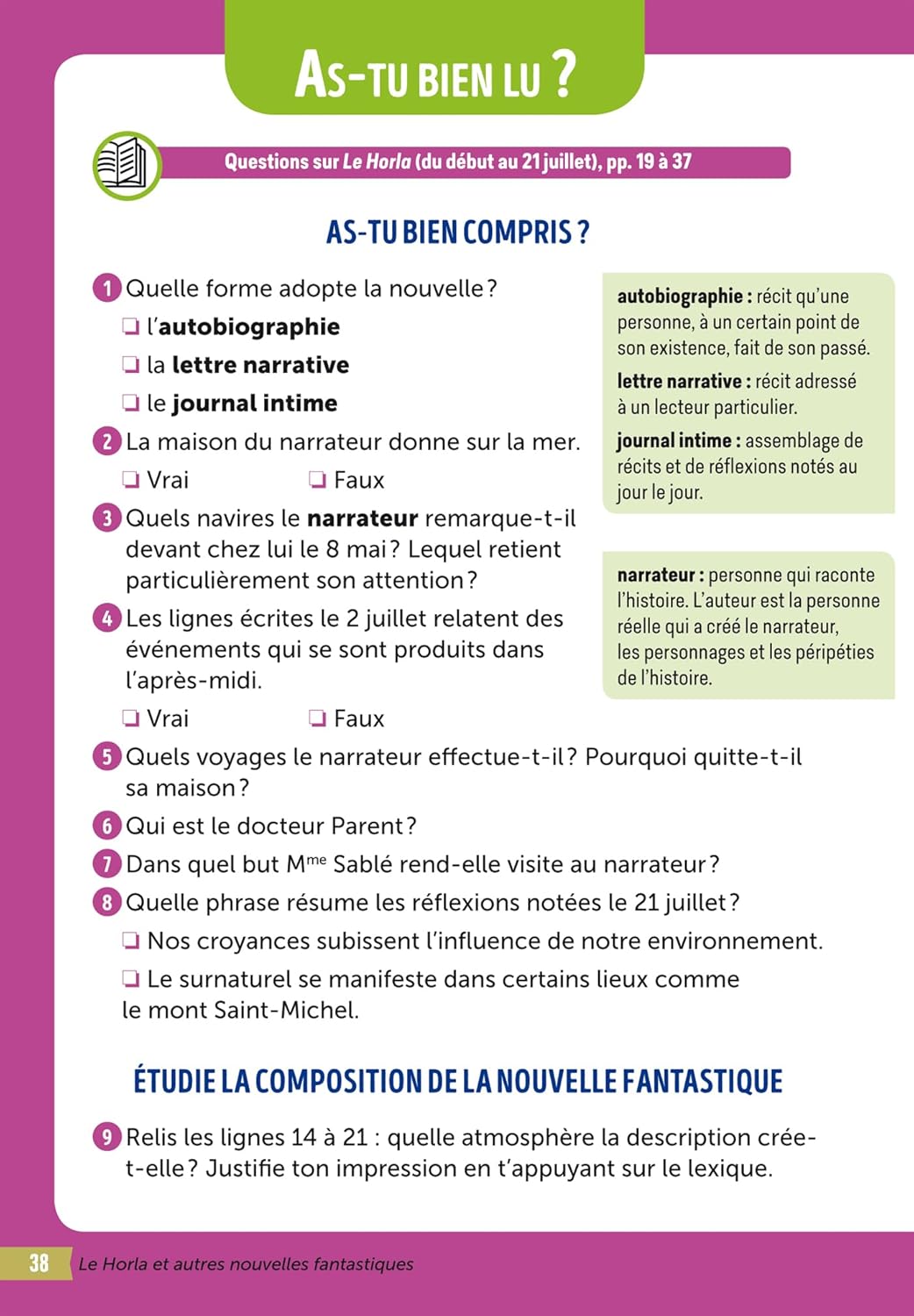 BiblioCollège - Le Horla et autres nouvelles fantastiques, Maupassant
