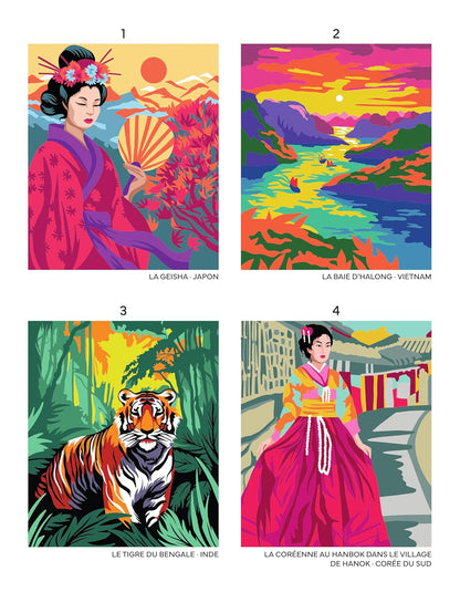 Pays d'Asie - 45 coloriages mystères