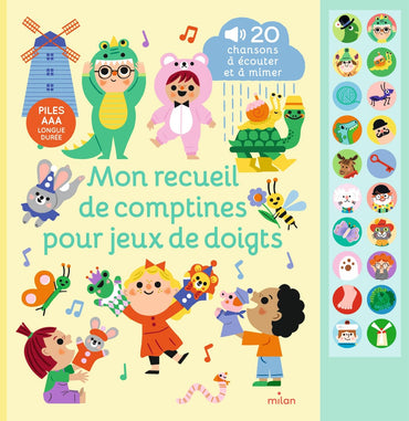 Mon grand livre sonore - Mon recueil de comptines pour jeux de doigts - Dès 1 an