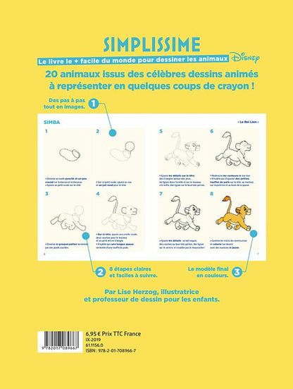 Simplissime  - Le livre pour dessiner les animaux Disney le plus facile du monde