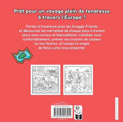 Snuggly Friends - Voyage en Europe - Nina Luma - Coloriages cosy et mignons - Cosy colo