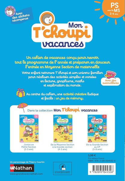 Mon Tchoupi Vacances PS vers la MS 3-4 ans